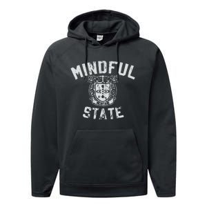 Mindful State Vinteage College Design Mindfulness Performance Fleece Hoodie