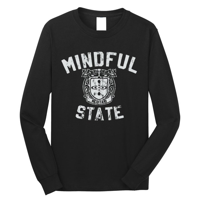 Mindful State Vinteage College Design Mindfulness Long Sleeve Shirt