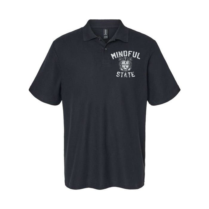 Mindful State Vinteage College Design Mindfulness Softstyle Adult Sport Polo