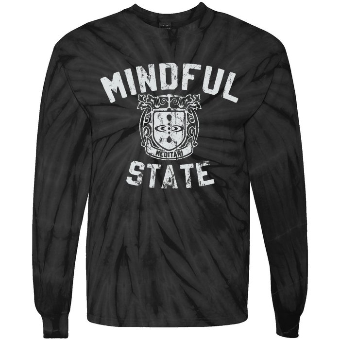 Mindful State Vinteage College Design Mindfulness Tie-Dye Long Sleeve Shirt