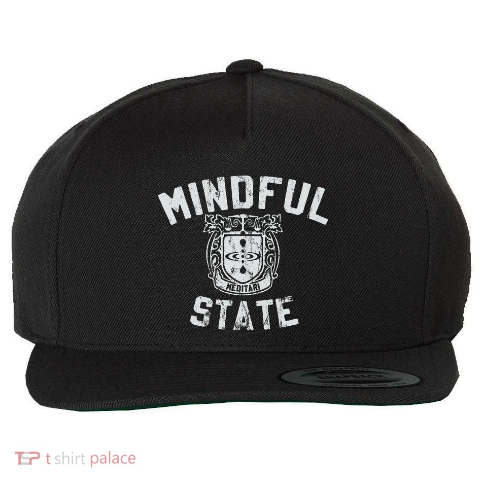 Mindful State Vinteage College Design Mindfulness Wool Snapback Cap