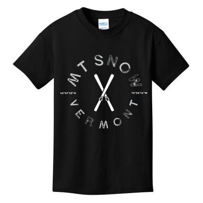 Mount Snow Vermont Graphic Vintage Ski Long Sleeve Kids T-Shirt