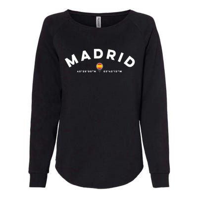 Madrid Spain Vintage Athletic Sports Design Womens California Wash Sweatshirt