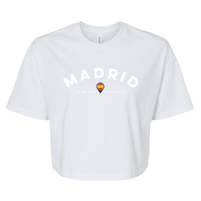 Madrid Spain Vintage Athletic Sports Design Bella+Canvas Jersey Crop Tee