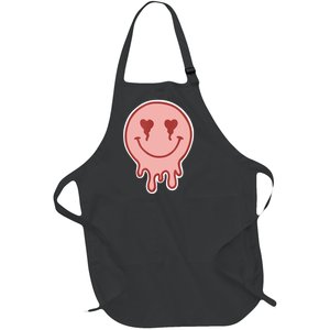 Melting Smiling Valentines Face Full-Length Apron With Pockets