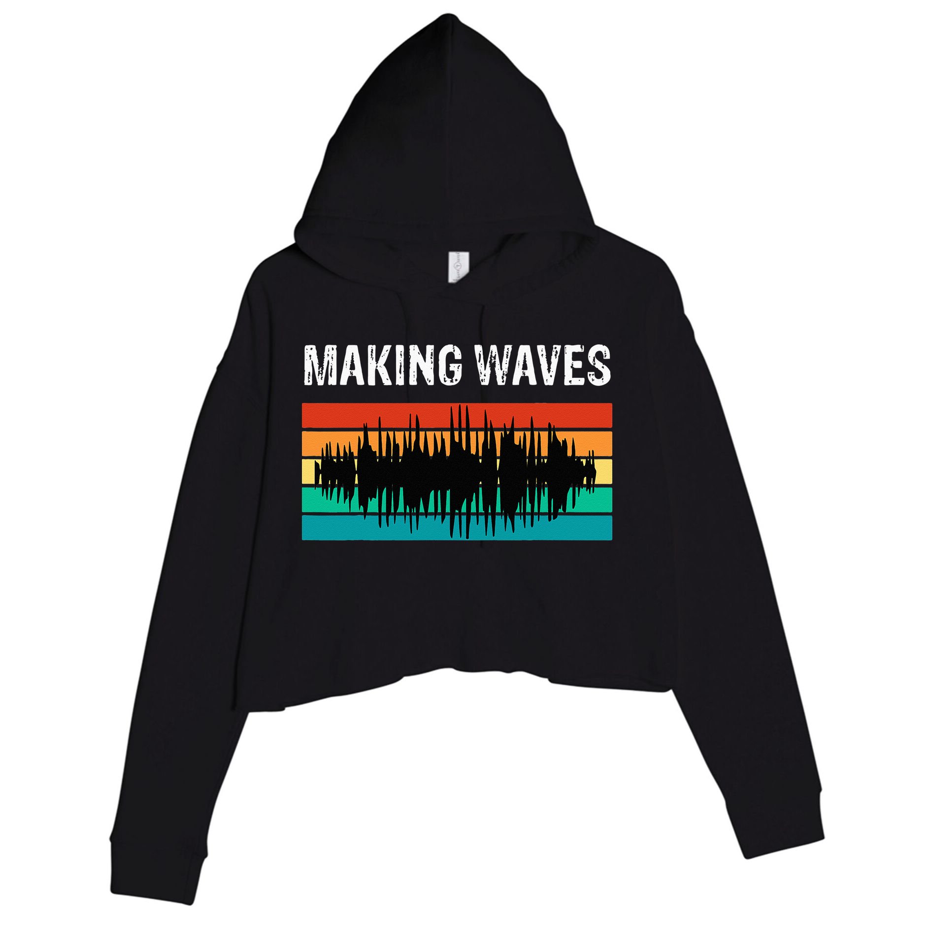 Making Sound Waves Beats Beat Makers Music Producer Crop Fleece Hoodie