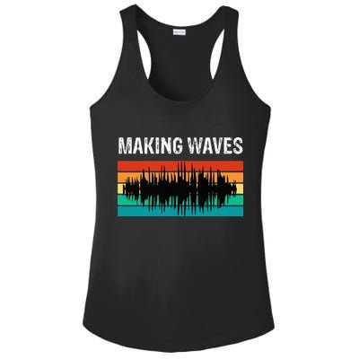 Making Sound Waves Beats Beat Makers Music Producer Ladies PosiCharge Competitor Racerback Tank