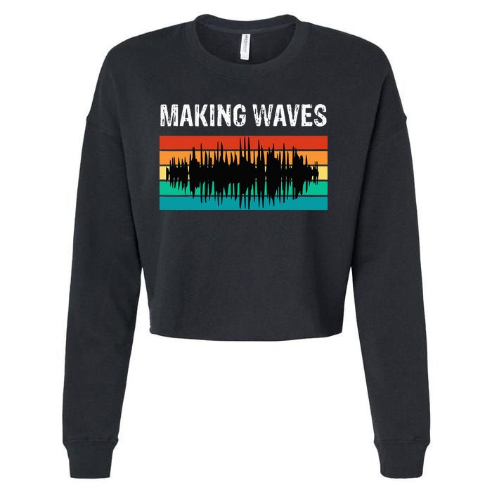 Making Sound Waves Beats Beat Makers Music Producer Cropped Pullover Crew