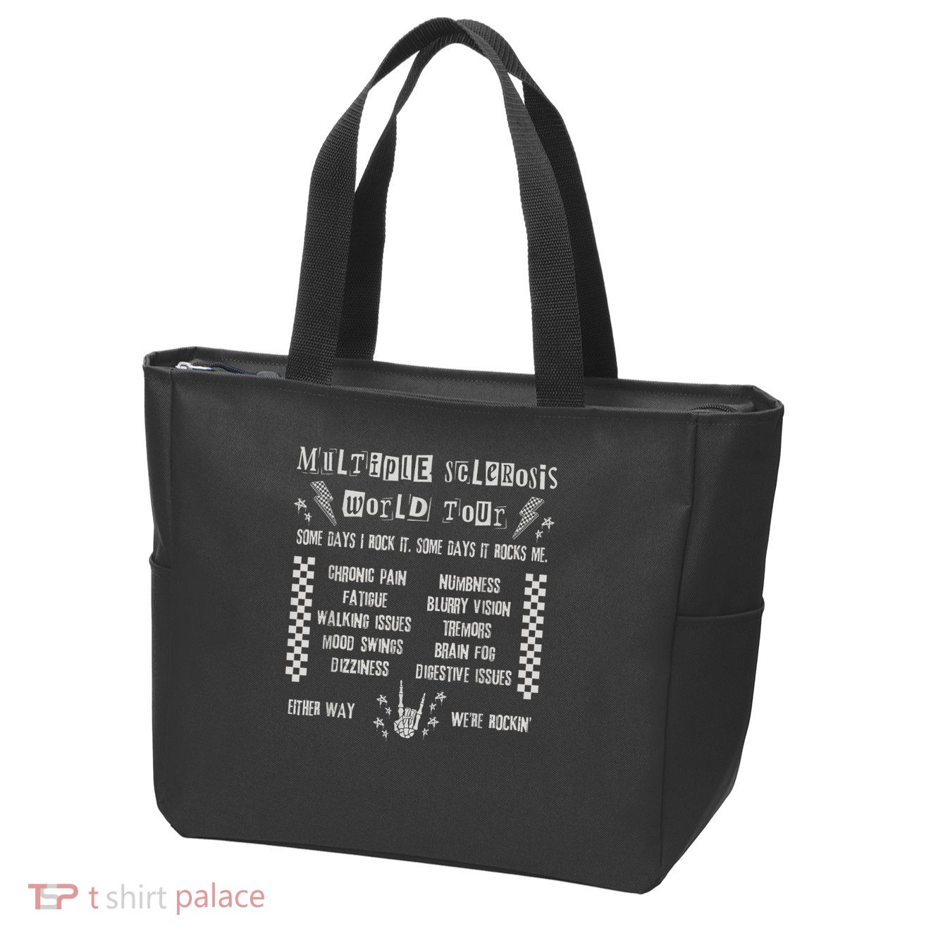 Multiple Sclerosis World Tour MS Awareness Month MS Warrior T-Shirt Zip Tote Bag