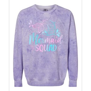 Mermaid Squad Women Birthday Squad Colorblast Crewneck Sweatshirt