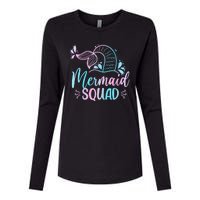 Mermaid Squad Women Birthday Squad Womens Cotton Relaxed Long Sleeve T-Shirt