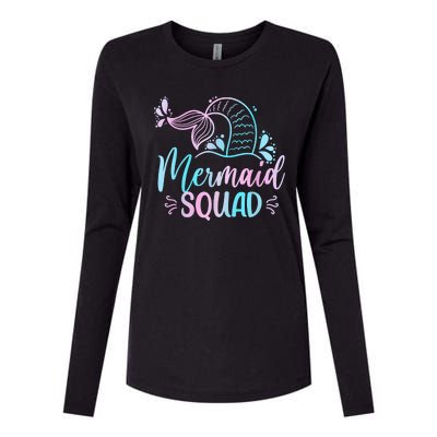 Mermaid Squad Women Birthday Squad Womens Cotton Relaxed Long Sleeve T-Shirt