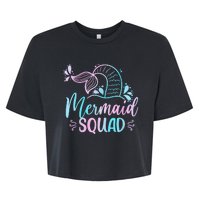 Mermaid Squad Women Birthday Squad Bella+Canvas Jersey Crop Tee