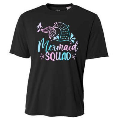 Mermaid Squad Women Birthday Squad Cooling Performance Crew T-Shirt