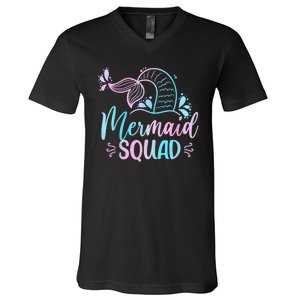 Mermaid Squad Women Birthday Squad V-Neck T-Shirt