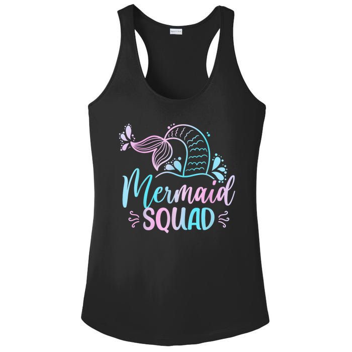 Mermaid Squad Women Birthday Squad Ladies PosiCharge Competitor Racerback Tank