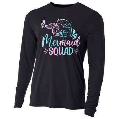 Mermaid Squad Women Birthday Squad Cooling Performance Long Sleeve Crew