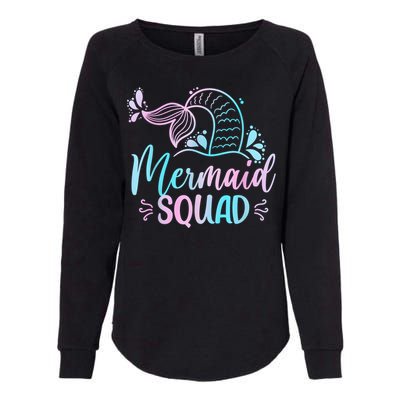 Mermaid Squad Women Birthday Squad Womens California Wash Sweatshirt