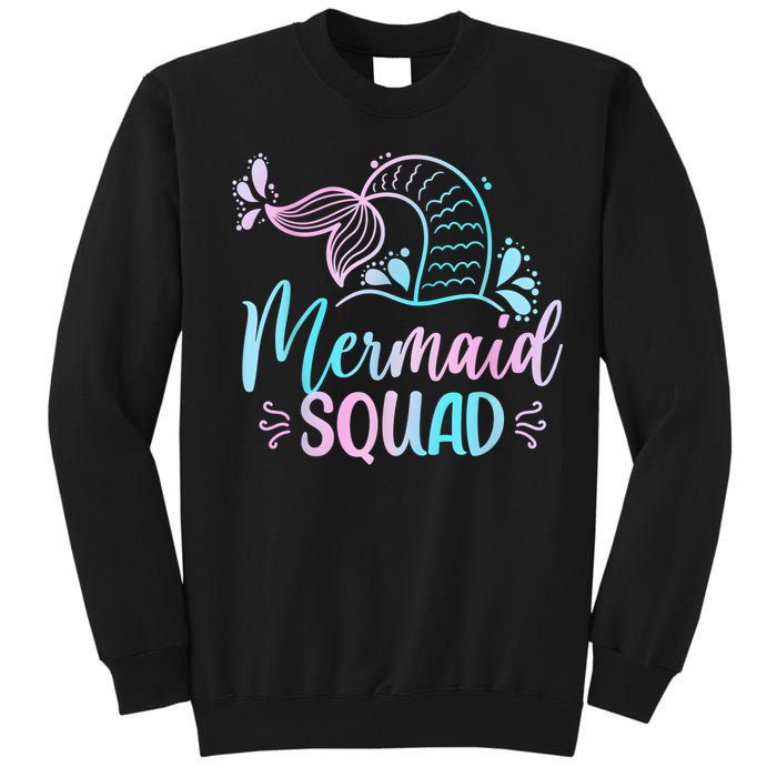 Mermaid Squad Women Birthday Squad Tall Sweatshirt