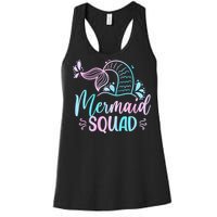 Mermaid Squad Women Birthday Squad Women's Racerback Tank