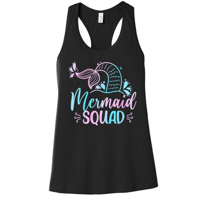 Mermaid Squad Women Birthday Squad Women's Racerback Tank