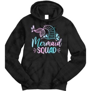 Mermaid Squad Women Birthday Squad Tie Dye Hoodie