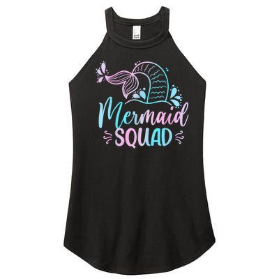 Mermaid Squad Women Birthday Squad Women's Perfect Tri Rocker Tank