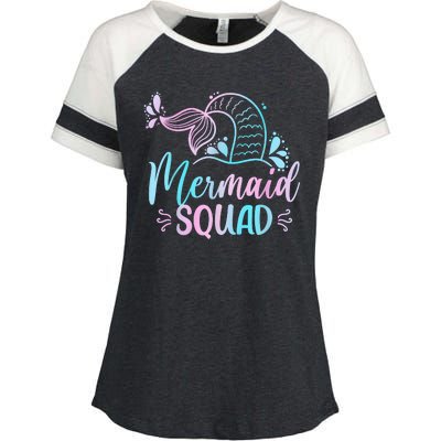 Mermaid Squad Women Birthday Squad Enza Ladies Jersey Colorblock Tee