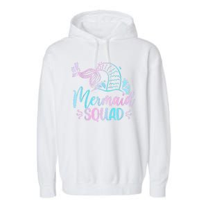 Mermaid Squad Women Birthday Squad Garment-Dyed Fleece Hoodie