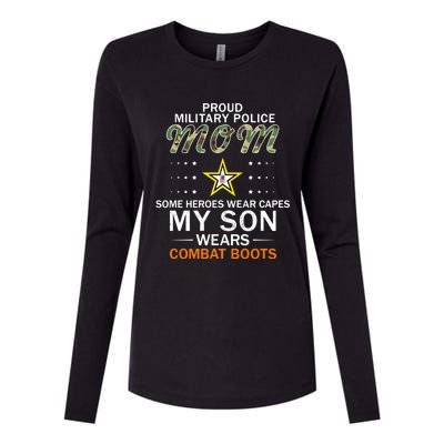 My Son Wears Combat Bootsgiftproud Mp Military Police Mom Army Gift Womens Cotton Relaxed Long Sleeve T-Shirt