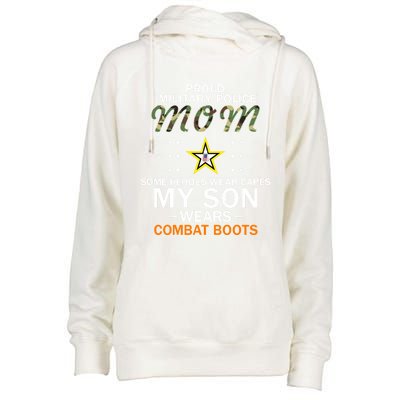 My Son Wears Combat Bootsgiftproud Mp Military Police Mom Army Gift Womens Funnel Neck Pullover Hood