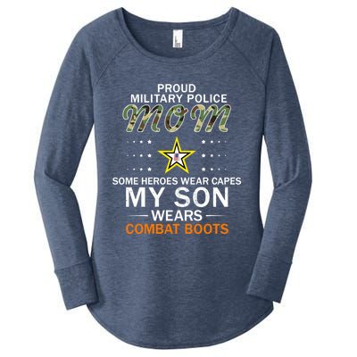 My Son Wears Combat Bootsgiftproud Mp Military Police Mom Army Gift Women's Perfect Tri Tunic Long Sleeve Shirt