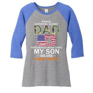 My Son Wears Combat Bootsgiftproud National Guard Dad Army Gift Women's Tri-Blend 3/4-Sleeve Raglan Shirt