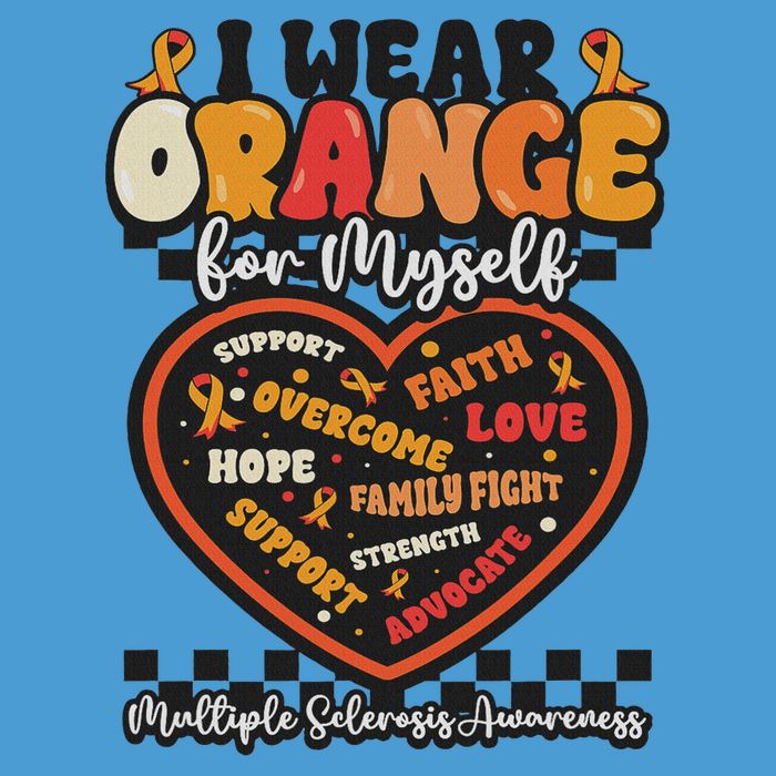 Multiple Sclerosis Wear Orange Ribbon For Myself Ms Warrior Tie Dye Hoodie