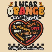 Multiple Sclerosis Wear Orange Ribbon For Myself Ms Warrior Drawstring Bag