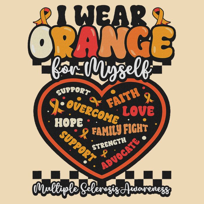 Multiple Sclerosis Wear Orange Ribbon For Myself Ms Warrior Drawstring Bag