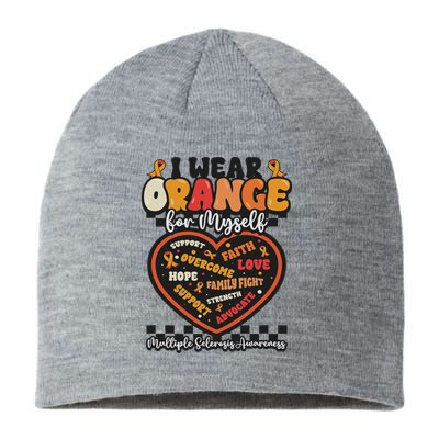 Multiple Sclerosis Wear Orange Ribbon For Myself Ms Warrior Sustainable Beanie