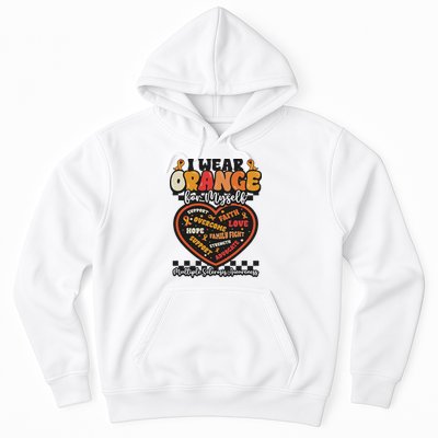 Multiple Sclerosis Wear Orange Ribbon For Myself Ms Warrior Hoodie