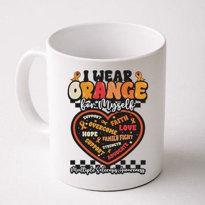 Multiple Sclerosis Wear Orange Ribbon For Myself Ms Warrior Mug