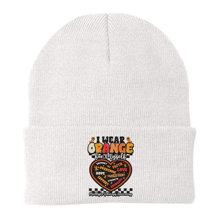 Multiple Sclerosis Wear Orange Ribbon For Myself Ms Warrior Beanie