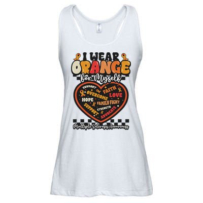 Multiple Sclerosis Wear Orange Ribbon For Myself Ms Warrior Ladies Essential Flowy Tank