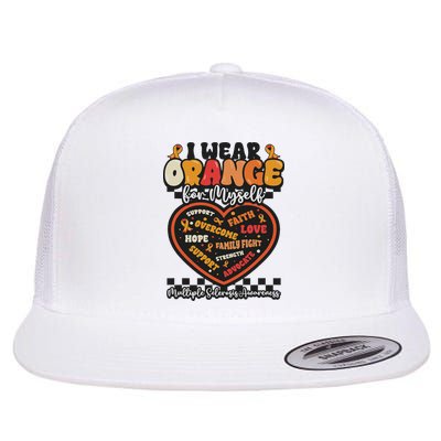 Multiple Sclerosis Wear Orange Ribbon For Myself Ms Warrior Flatbill Hat