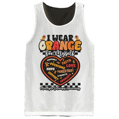 Multiple Sclerosis Wear Orange Ribbon For Myself Ms Warrior Mesh Reversible Basketball Jersey Tank