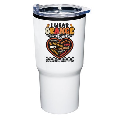 Multiple Sclerosis Wear Orange Ribbon For Myself Ms Warrior Tumbler