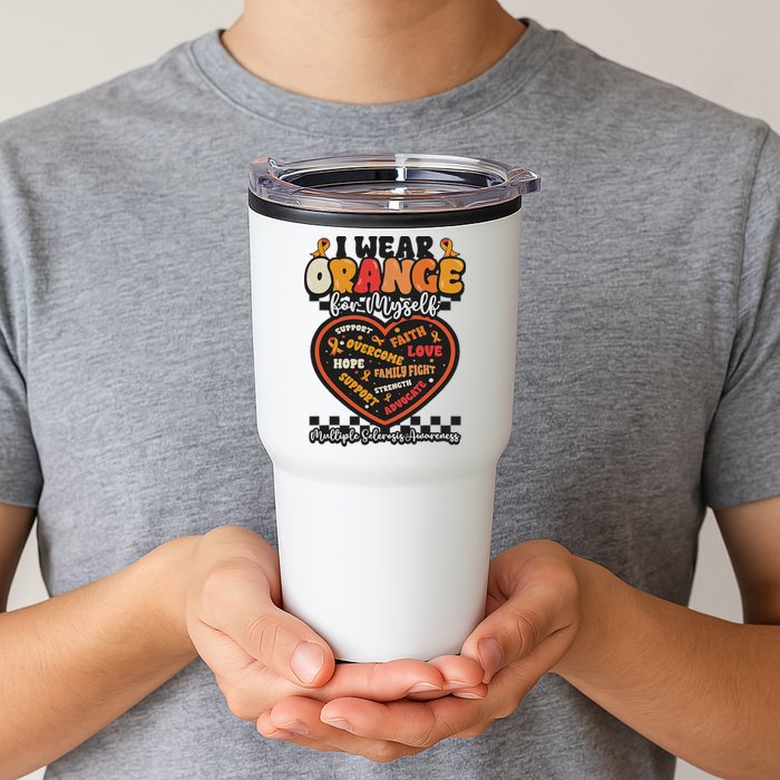Multiple Sclerosis Wear Orange Ribbon For Myself Ms Warrior Tumbler