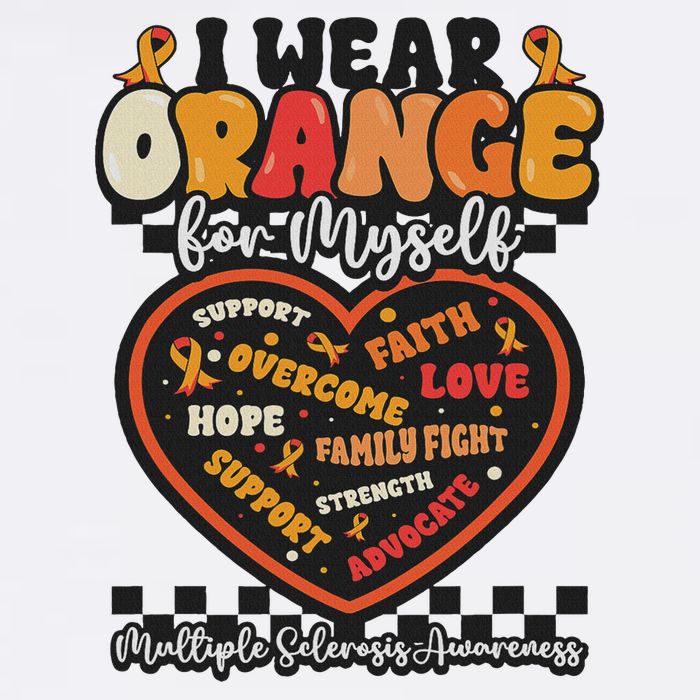 Multiple Sclerosis Wear Orange Ribbon For Myself Ms Warrior Mousepad