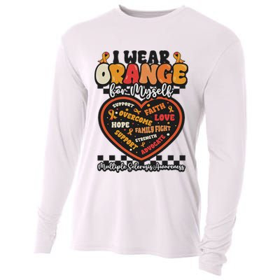 Multiple Sclerosis Wear Orange Ribbon For Myself Ms Warrior Cooling Performance Long Sleeve Crew