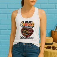 Multiple Sclerosis Wear Orange Ribbon For Myself Ms Warrior Womens Tank Top