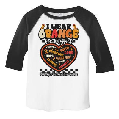 Multiple Sclerosis Wear Orange Ribbon For Myself Ms Warrior Toddler Fine Jersey T-Shirt