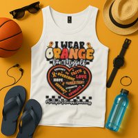 Multiple Sclerosis Wear Orange Ribbon For Myself Ms Warrior Tank Top